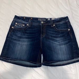 Miss Me Womens dark denim shorts